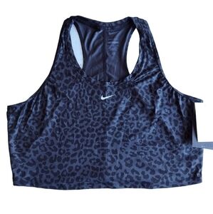 New Nike Women's Training Slim Fit Plus XL Black Grey Leopard Tank Top B…